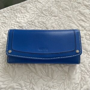 Roots 73 Blue Genuine Leather Wallet